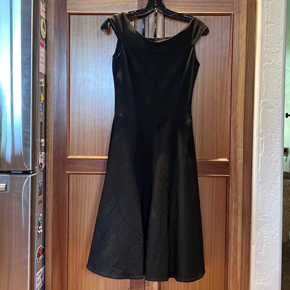 Ruby Rox Black Cowl Neck w/ Stiff Gathered Slip Hem Size 5
